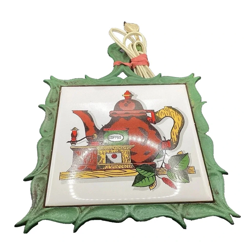 Vintage‎ Kyowa Green Cast Iron 1970's Electric Trivet Hot Plate Works! Japan